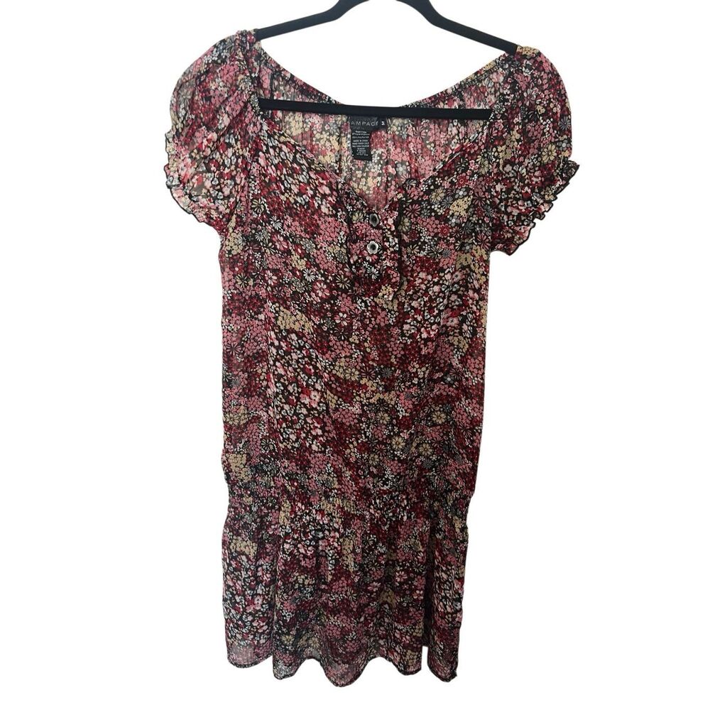 Y2K rampage sheet ditsy floral dress dark romantic punk whimsigoth sz M